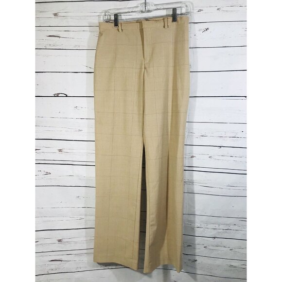 Gap Dress Pants Womens Sz 4 x 30 Tan Pinstripe Career Straight Leg Flat Spring - Picture 6 of 8